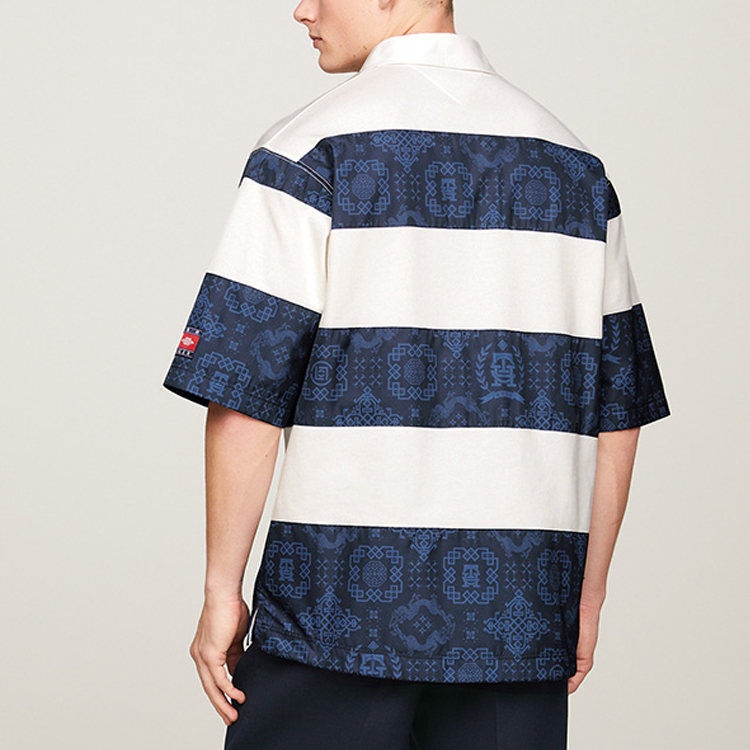 Tommy Hilfiger CLOT SS24 Retro Striped Polo Shirt Unisex - Navy Blue. MW0MW34808-YBL 圖 5