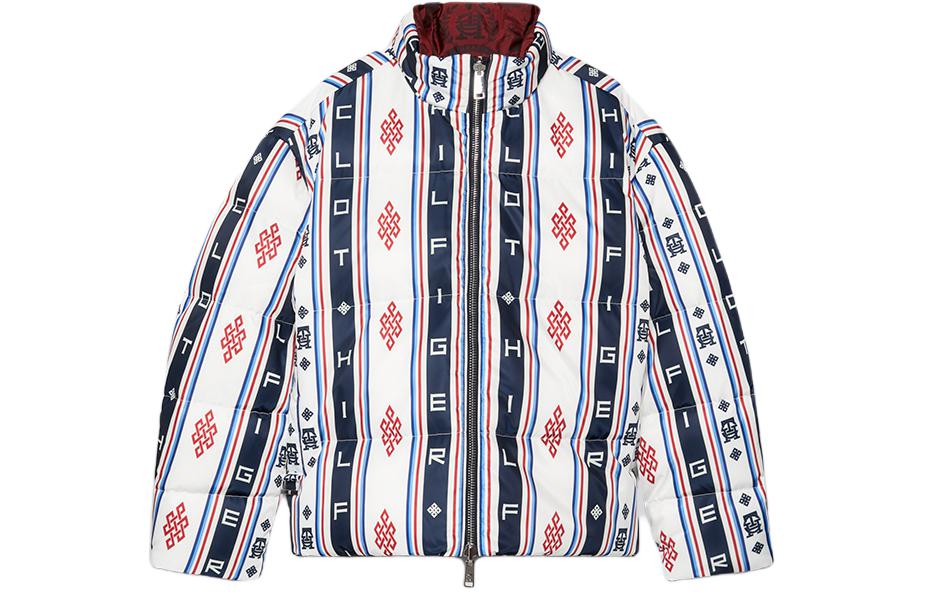 Tommy Hilfiger x CLOT SS24 Reversible Puffer Jacket Unisex Maroon Colorblock. MW0MW34797-0K4