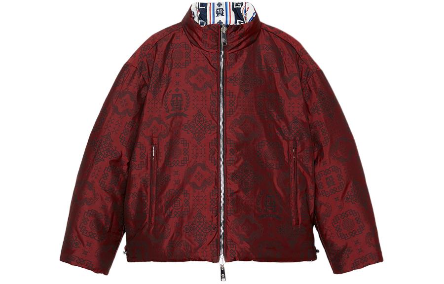 Shop 汤米·希尔费格 x CLOT SS24 男女同款可双面穿拼色酒红色羽绒夹克. MW0MW34797-0K4