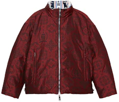 Shop Tommy Hilfiger x CLOT SS24 Reversible Puffer Jacket Unisex Maroon Colorblock. MW0MW34797-0K4
