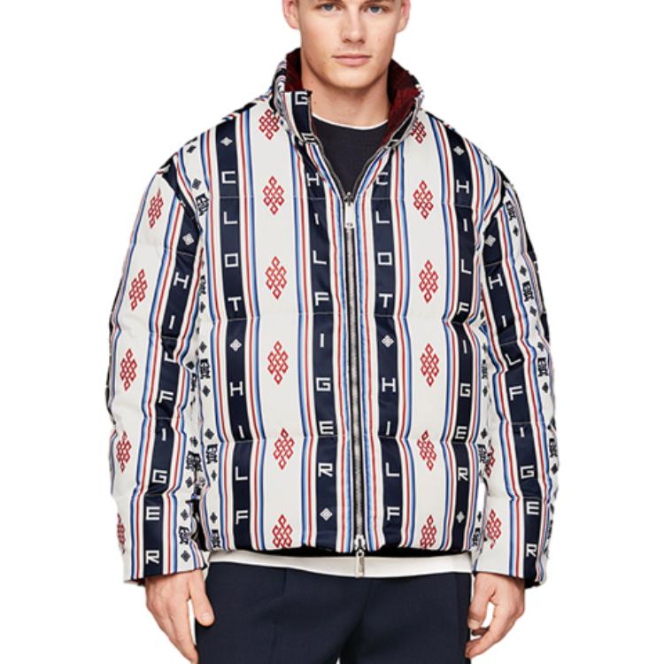 Purchase 汤米·希尔费格 x CLOT SS24 男女同款可双面穿拼色酒红色羽绒夹克. MW0MW34797-0K4