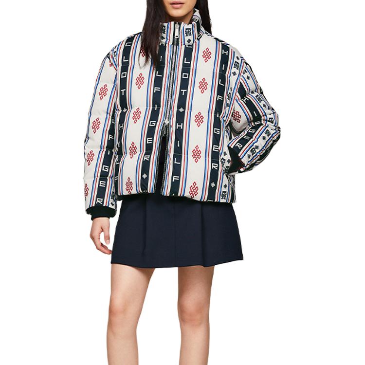 Details for 汤米·希尔费格 x CLOT SS24 男女同款可双面穿拼色酒红色羽绒夹克. MW0MW34797-0K4