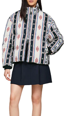 汤米·希尔费格 x CLOT SS24 男女同款可双面穿拼色酒红色羽绒夹克. MW0MW34797-0K4 Details for 汤米·希尔费格 x CLOT SS24 男女同款可双面穿拼色酒红色羽绒夹克. MW0MW34797-0K4