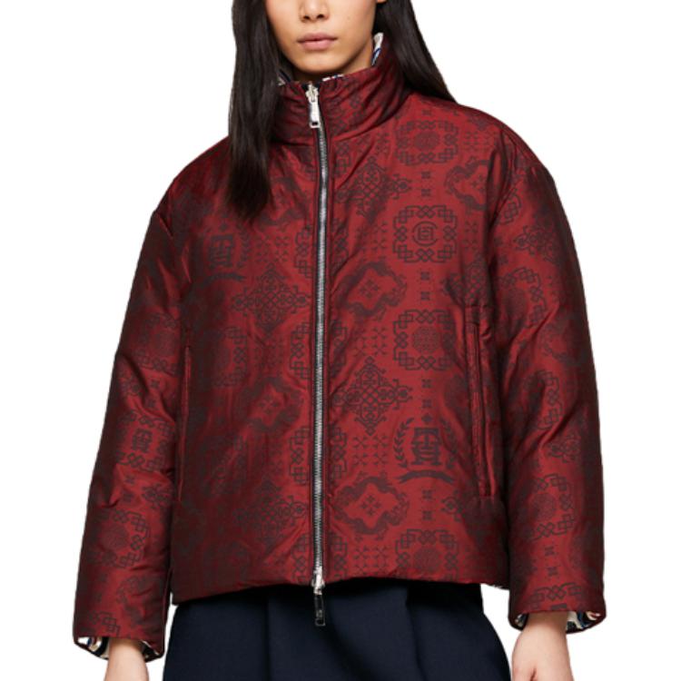 Cheap 汤米·希尔费格 x CLOT SS24 男女同款可双面穿拼色酒红色羽绒夹克. MW0MW34797-0K4