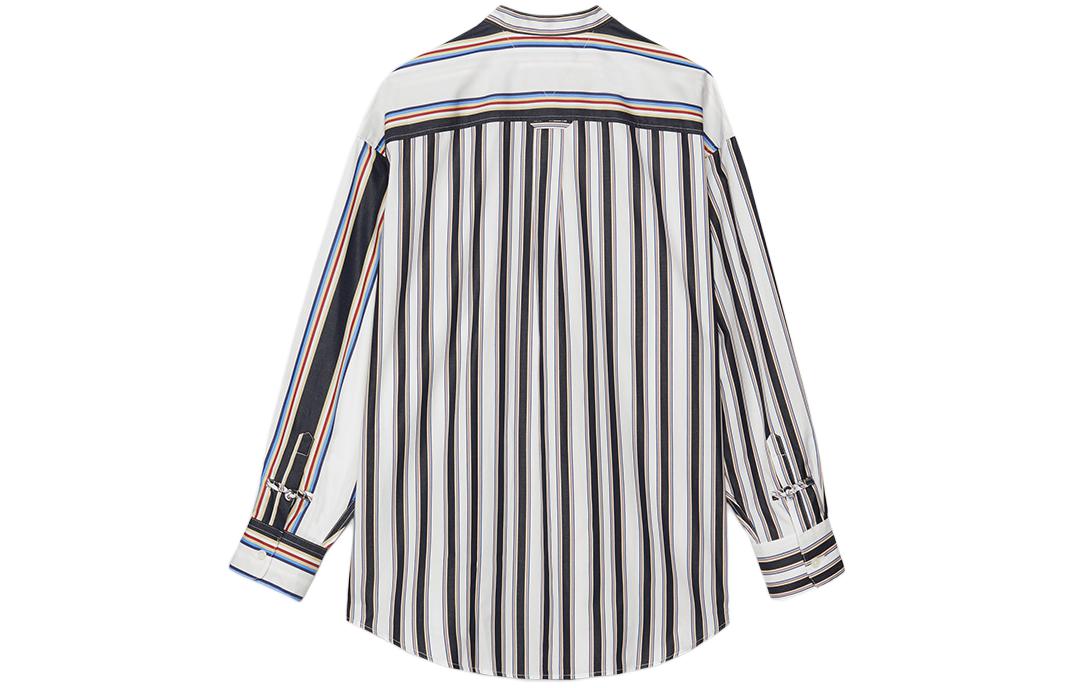 Lookbook Kemeja Lengan Panjang Garis Tommy Hilfiger x CLOT SS24 Navy/Putih Unisex. MW0MW34800-0K4