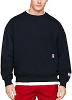 Purchase Tommy Hilfiger x CLOT SS24 Unisex Oversized Patchwork Sweatshirt Navy Blue. MW0MW35190-DW5