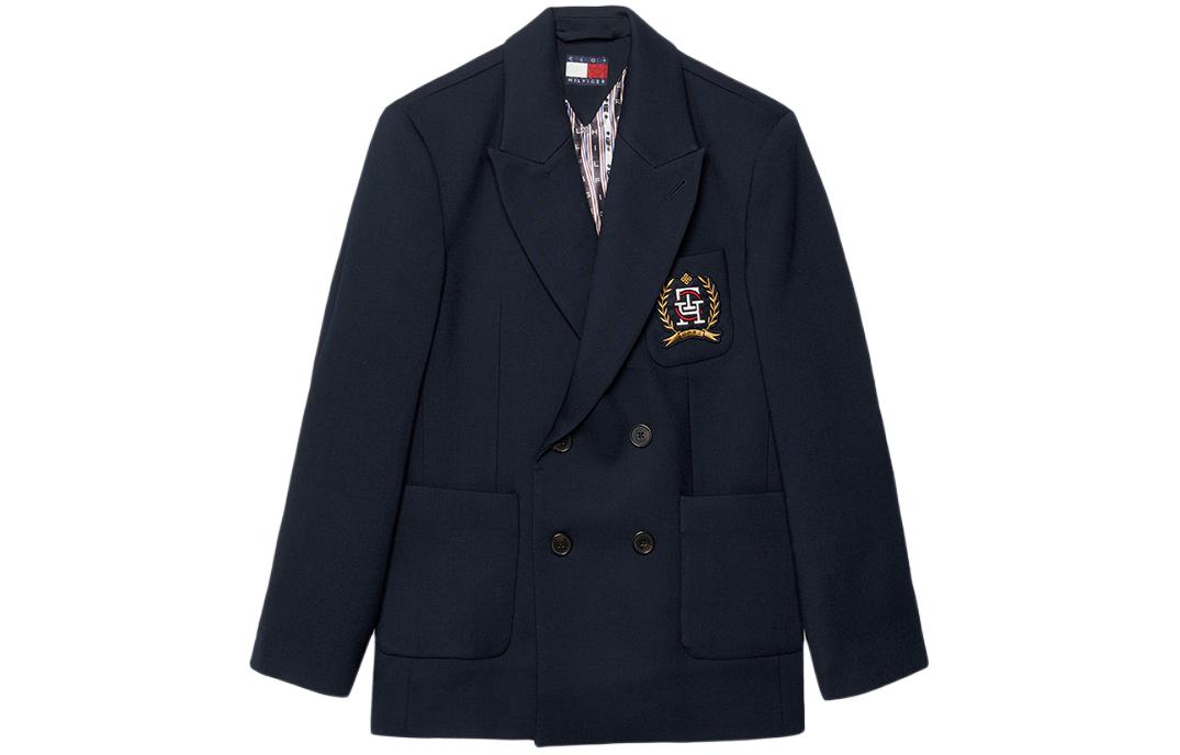 Order Tommy Hilfiger x CLOT Unisex SS24 Navy Double-Breasted Oversized Blazer. MW0MW34799-DW5