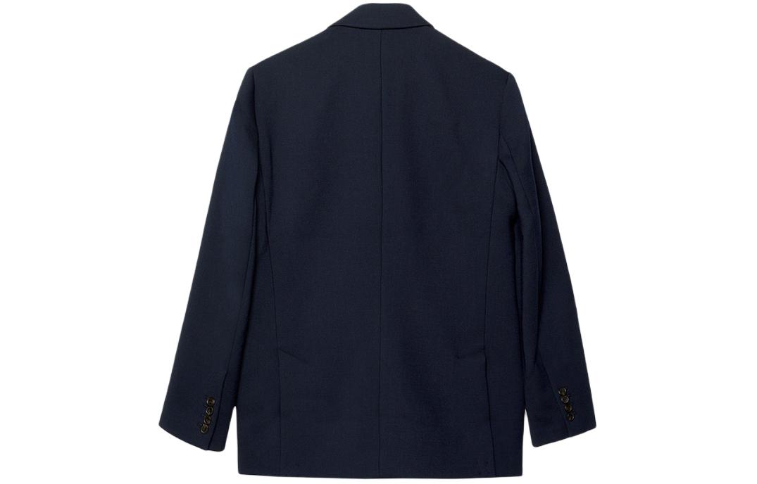 Lookbook Tommy Hilfiger x CLOT Unisex SS24 Navy Double-Breasted Oversized Blazer. MW0MW34799-DW5