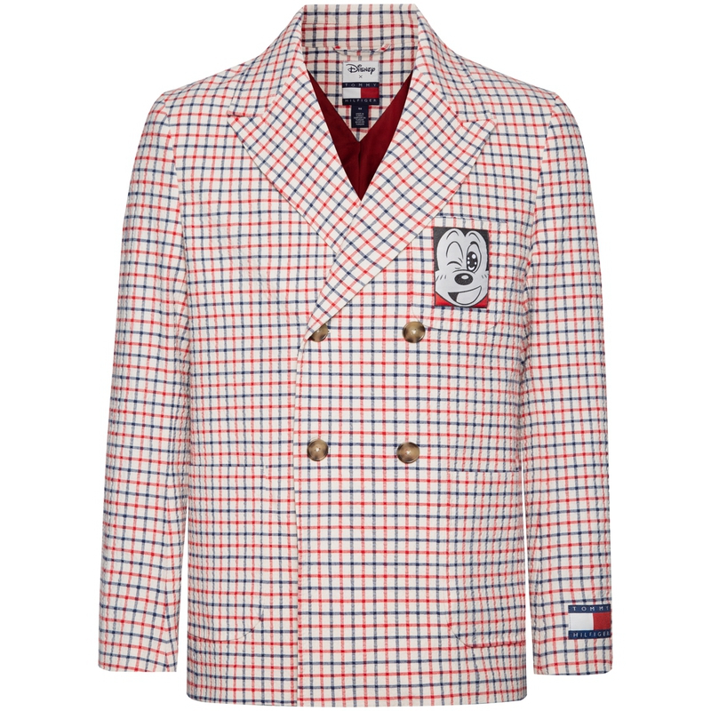 Tommy Hilfiger x Disney  Plaid Loose-Fit Blazer in Red Checkered Design. MW0MW315960KP