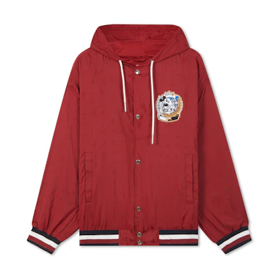 Tommy Hilfiger Disney Cartoon Embroidery Oversized Hoodie Jacket Unisex Maroon MW0MW31593XIT