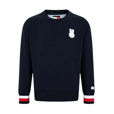 Tommy Hilfiger Miffy Navy Unisex Sweatshirt with Cartoon Bunny Embroidery MW0MW29367-DW5