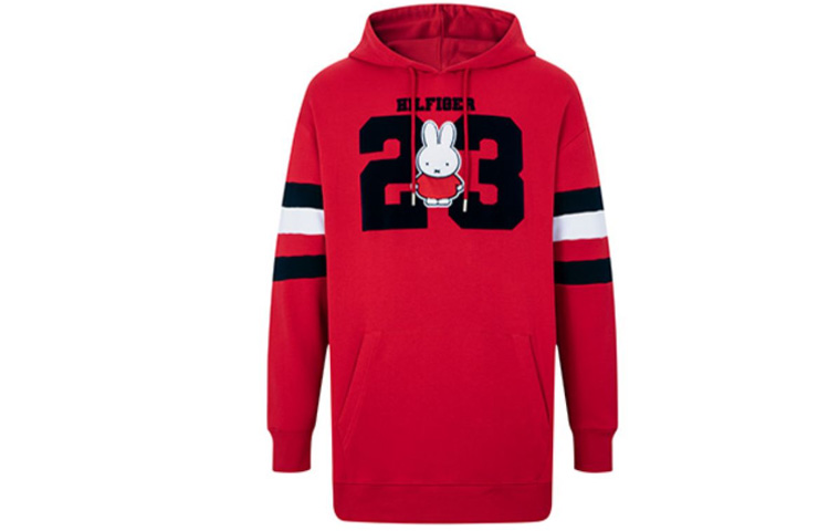 Tommy Hilfiger Miffy Red Bunny Print Oversized Hoodie Unisex MW0MW29368-XLG
