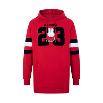Tommy Hilfiger Miffy Red Bunny Print Oversized Hoodie Unisex MW0MW29368-XLG