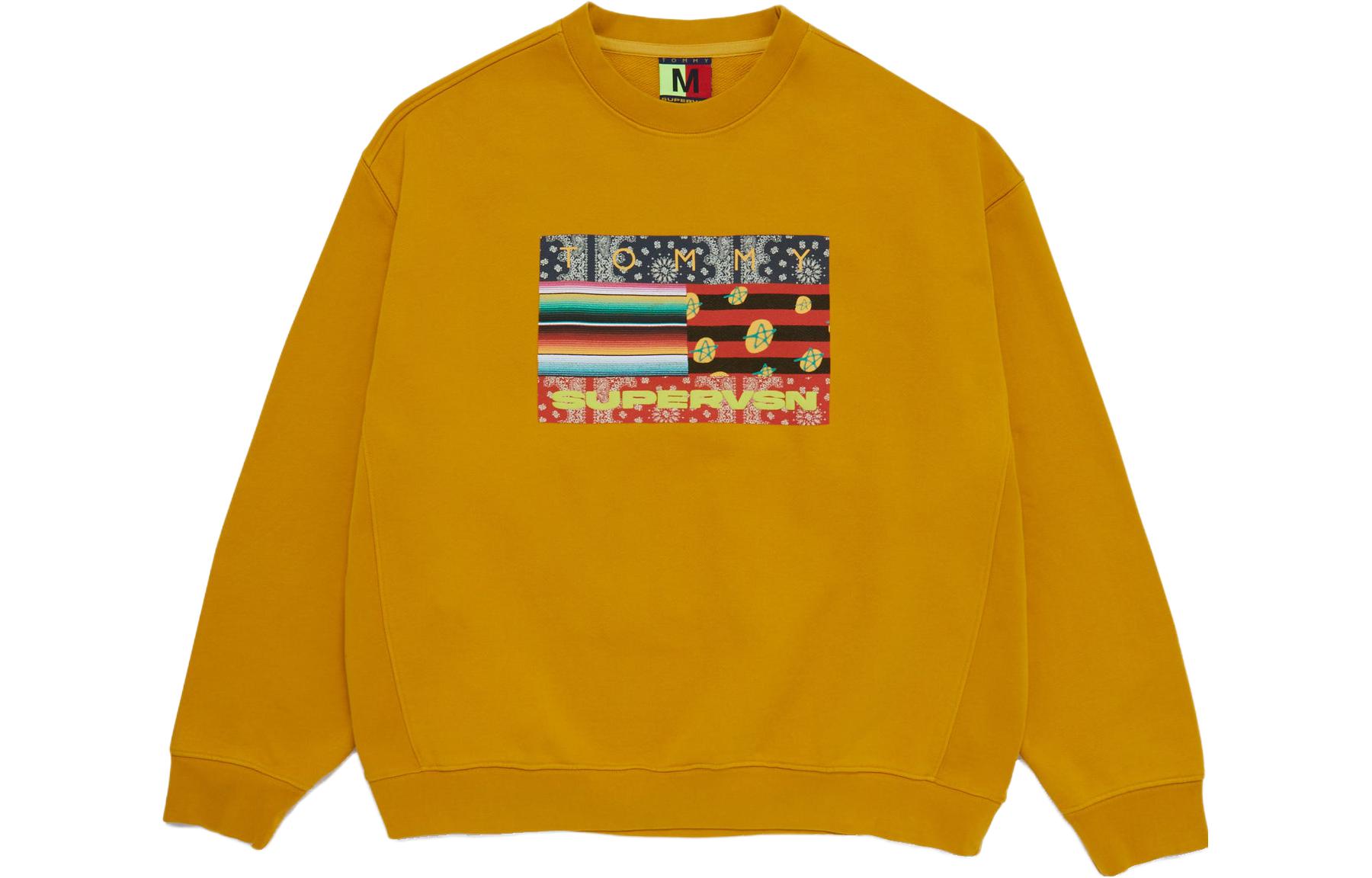 Tommy Hilfiger SUPERVSN SS23 Logo Print Crewneck Sweatshirt Unisex - Dark Yellow DM17855