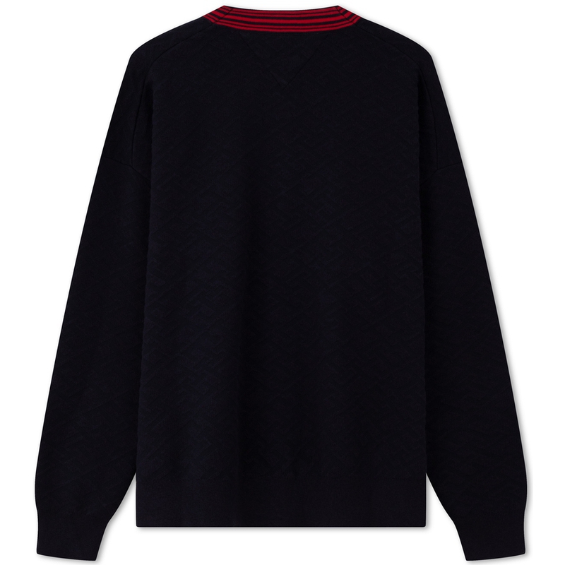 Lookbook Tommy Hilfiger 龍年羊毛刺繡寬鬆V領開衫男女款 MW0MW34196