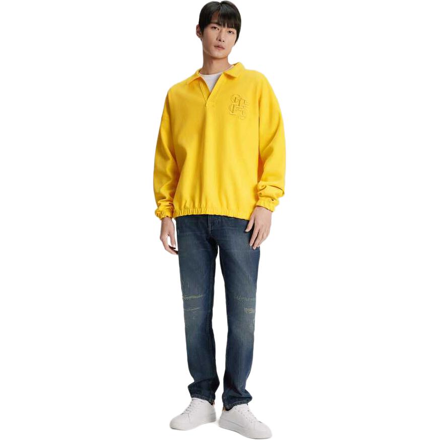 Shop 汤米·希尔费格 黄色舒适领长袖卫衣 MW0MW33655-ZGR