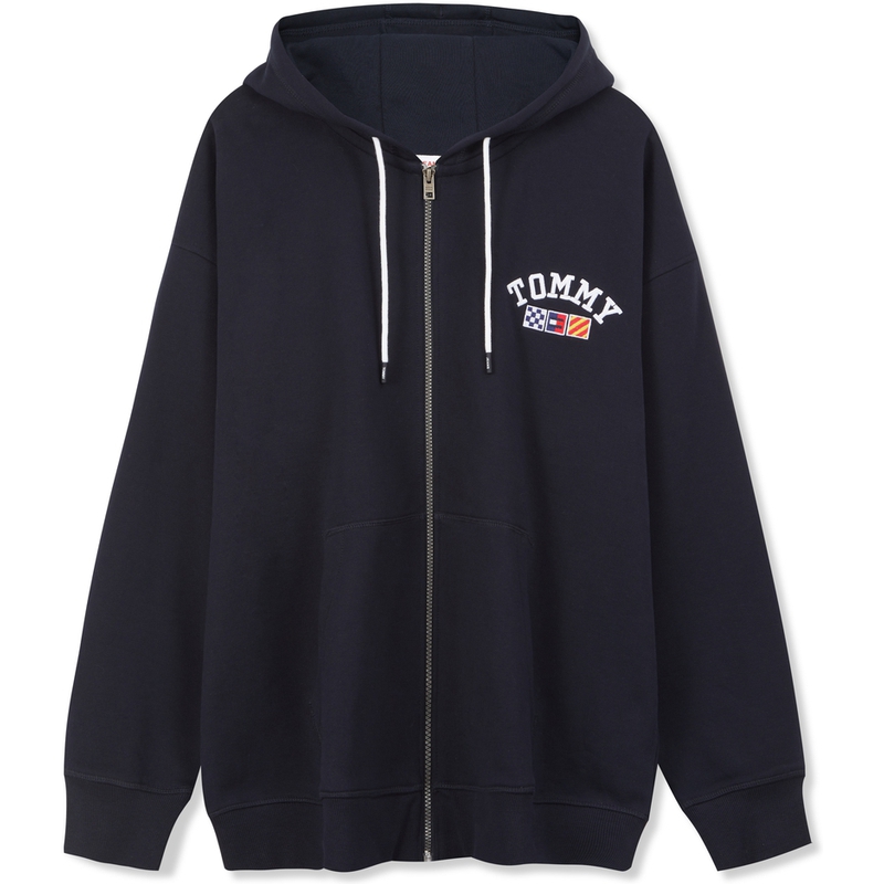 Tommy Hilfiger Zip-Up Navy Sweatshirt with Embroidered Design DM0DM16817