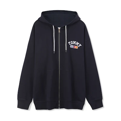 Tommy Hilfiger Zip-Up Navy Sweatshirt with Embroidered Design DM0DM16817