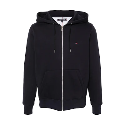 Tommy Hilfiger Zip Hoodie with Pockets Navy Blue Long Sleeve Sweater MW0MW34380-NAVY