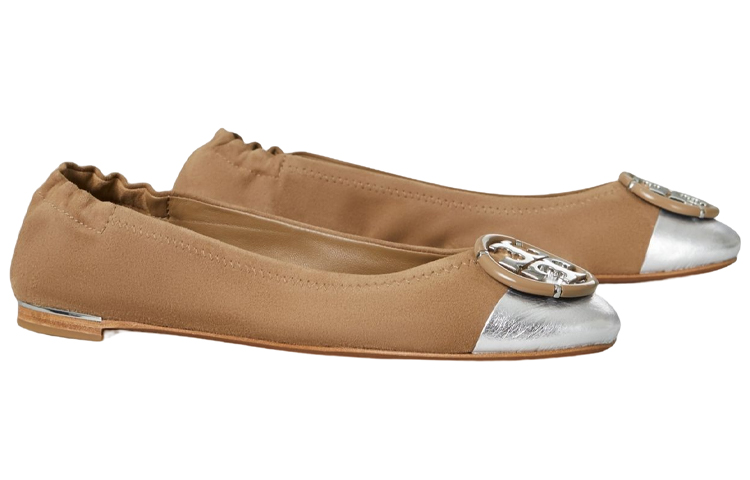 TORY BURCH Ballet Flats 'Logo Two-Tone Almond Brown' 圖 3