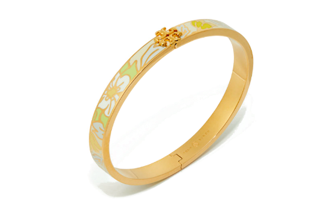 Tory Burch Gold Plated Enamel Crystal Bracelet Unisex Couple Design. 149741_961