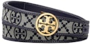 Buy Tory Burch Navy Blue Leather Belt with Printed Pattern Unisex Couple Design. 161551-405