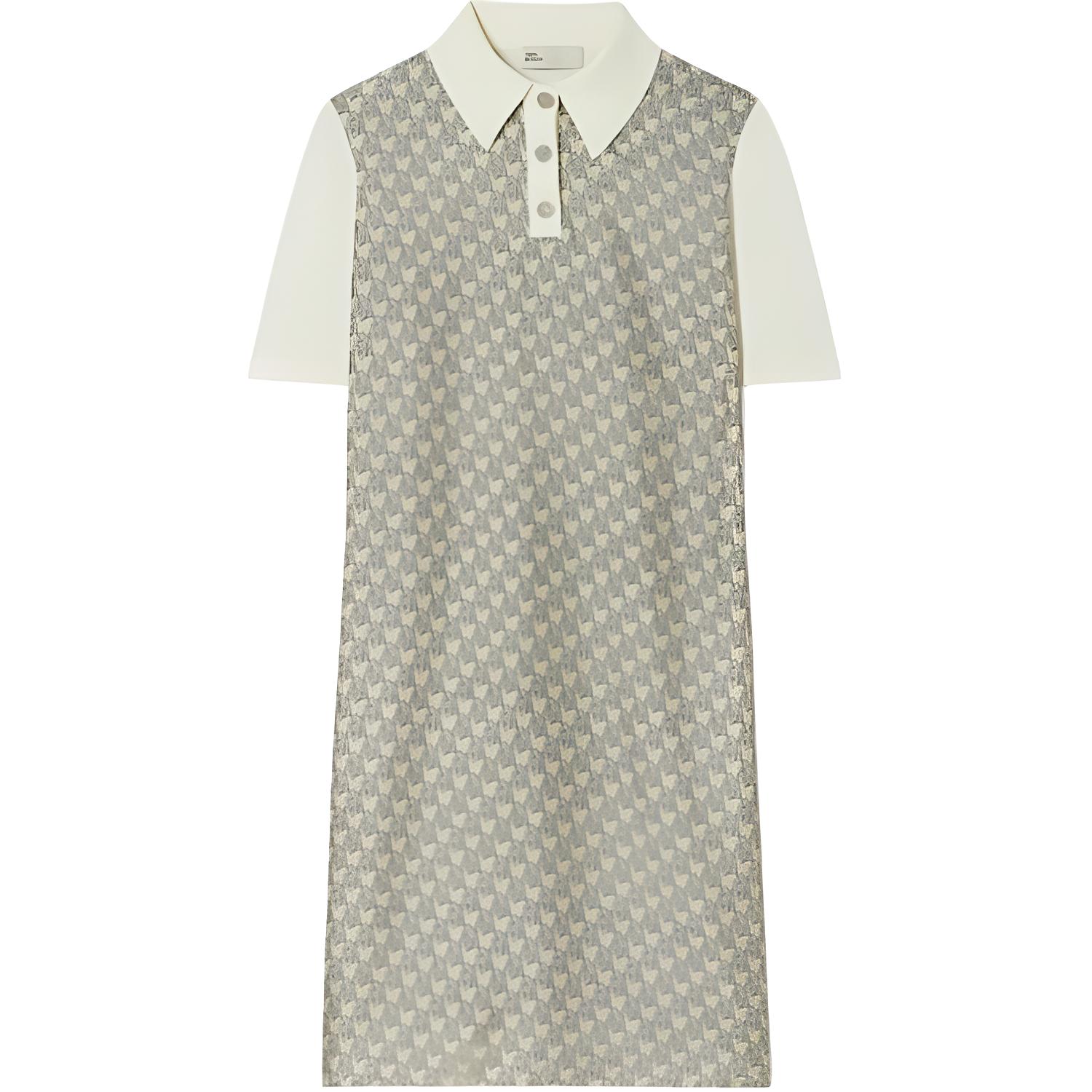 Tory Burch SS24 Zebra Print Ivory Short Sleeve Mini Dress Women. 164342-264