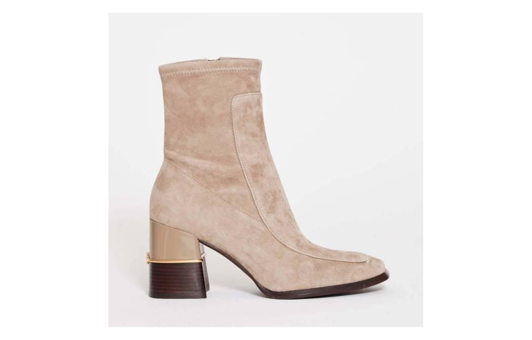 TORY BURCH Stivaletto Camoscio 'Tortora T. 80 Mm Beige'