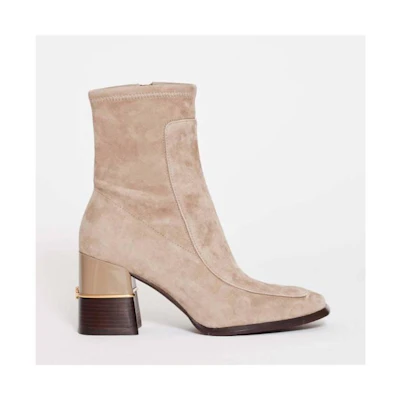 TORY BURCH Stivaletto Camoscio 'Tortora T. 80 Mm Beige'