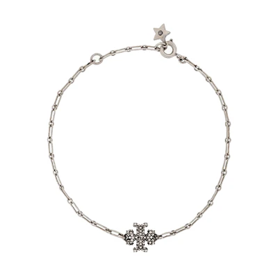 Tory Burch Trendy Brass Bracelet Unisex - Silver Gray. 87055-020