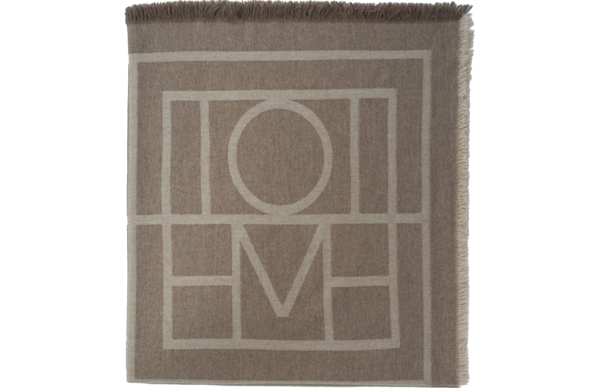TOTEME Como Tobacco Brown Logo Print Wool Scarf Unisex Couple Style. 193854802895