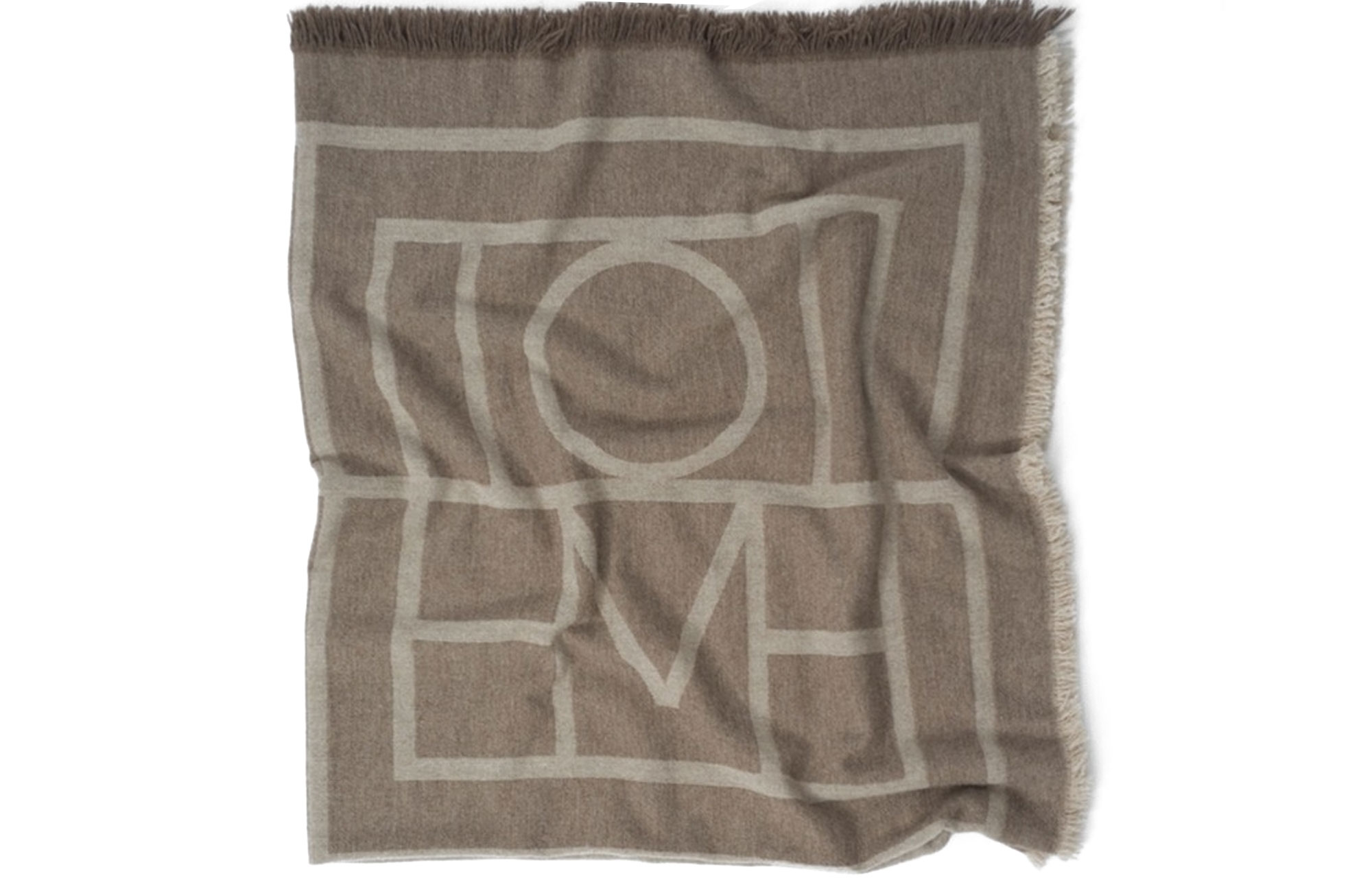 Lookbook TOTEME Como 煙草棕色羊毛圍巾 男女同款 情侶風格 圖案設計. 193854802895