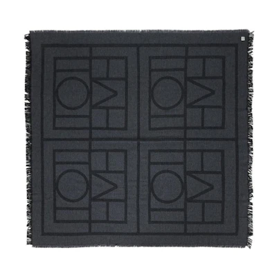 Toteme Grey Classic Printed Fleece Scarf Unisex Couple Style. 213-894-808-395