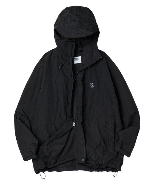 Shop TRAVEL GOOPH Black Hooded Windbreaker TRTTSSWB04UC6