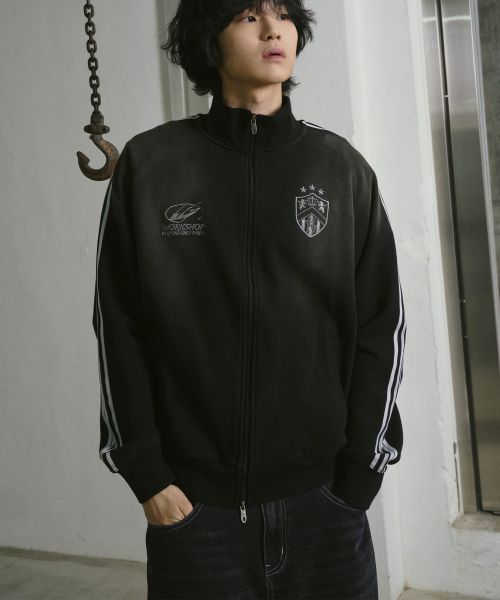 Shop 트래블 빈티지 워싱 스웻 트랙 자켓 블랙 TRTXSSJK30UC6
