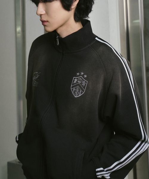 Purchase 트래블 빈티지 워싱 스웻 트랙 자켓 블랙 TRTXSSJK30UC6