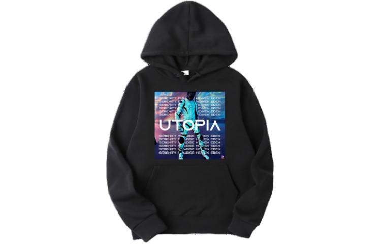 Travis Alphabet Character Hoodie Black TC-484