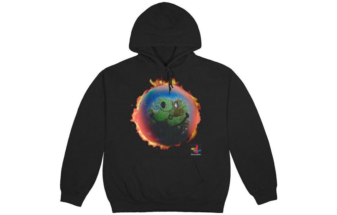 Travis Alphabet Print Pullover Hoodie Men’s Black CJFN-HS46