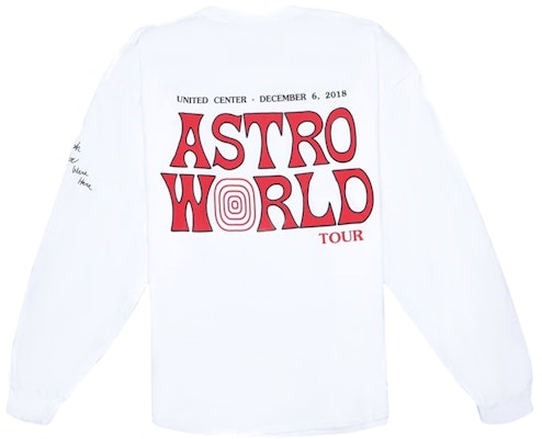 Travis Scott Astroworld Chicago Eksklusif Baju Lengan Panjang Putih Buy Travis Scott Astroworld Chicago Eksklusif Baju Lengan Panjang Putih