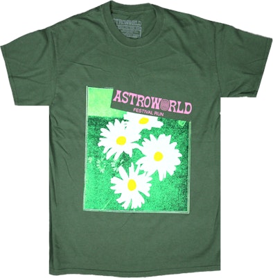 Travis Scott Astroworld Festival Run Flower Tee Olive Buy Travis Scott Astroworld Festival Run Flower Tee Olive