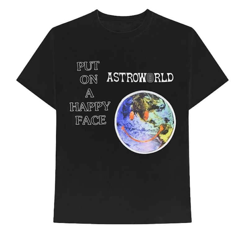 Travis Scott Astroworld Happy Face Tee Black