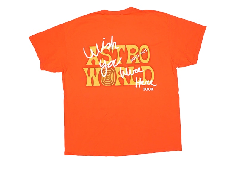Order Travis Scott Astroworld Houston Eksklusif T-Shirt Jingga