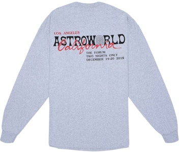 特拉维斯·斯科特Astroworld洛杉矶独占长袖T恤灰色 Buy 特拉维斯·斯科特Astroworld洛杉矶独占长袖T恤灰色