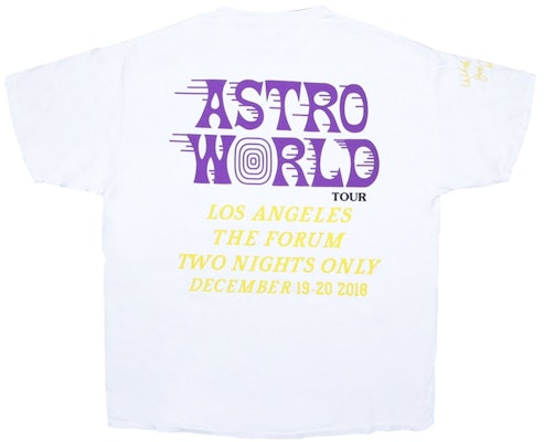 Travis Scott Astroworld LA Exclusive T-Shirt White Buy Travis Scott Astroworld LA Exclusive T-Shirt White