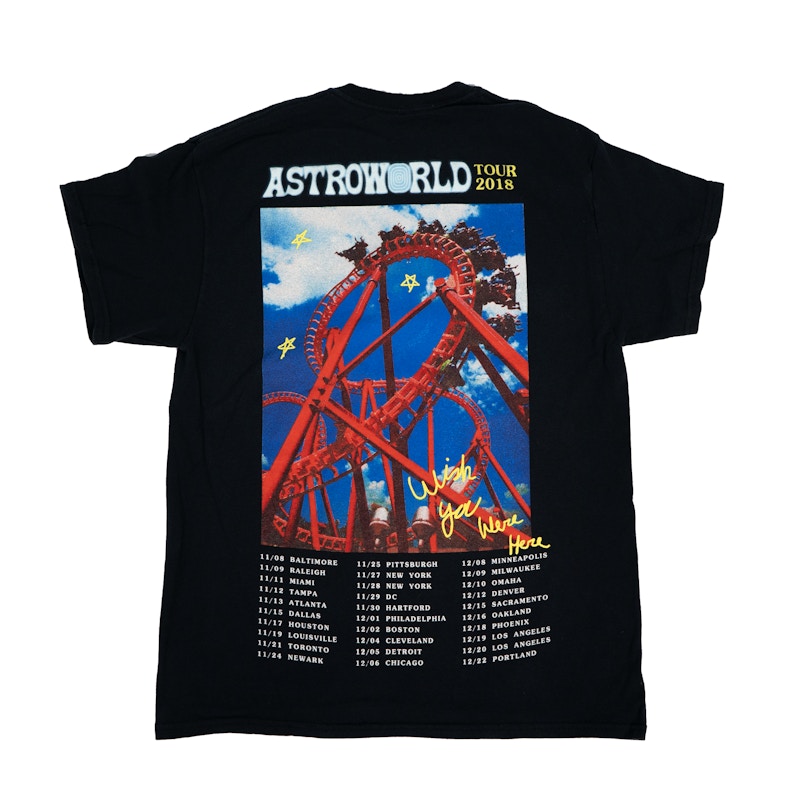 Order トラヴィス スコット アストロワールドジェットコースターTシャツ (黒)
