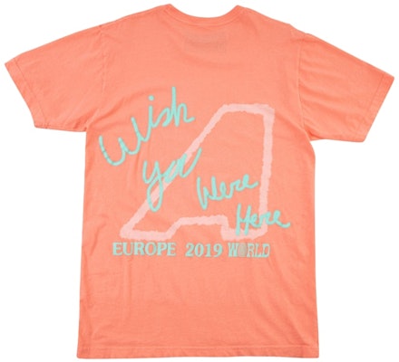 Travis Scott Astroworld Tour London Wish You Were Here T-Shirt Salmon Order Travis Scott Astroworld Tour London Wish You Were Here T-Shirt Salmon