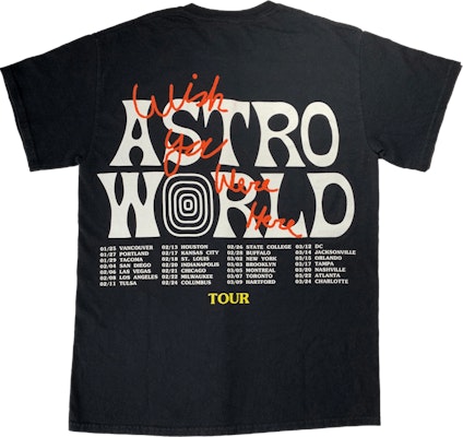 Travis Scott Astroworld Tour Wish You Were Here Tee Black Order Travis Scott Astroworld Tour Wish You Were Here Tee Black