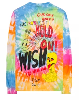 Travis Scott Astroworld x Dover Street Market Camiseta Tie Dye Down To Earth L/S Order Travis Scott Astroworld x Dover Street Market Camiseta Tie Dye Down To Earth L/S