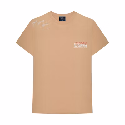 Travis Astroworld DSM NY Wish You Were Here Tee Tan