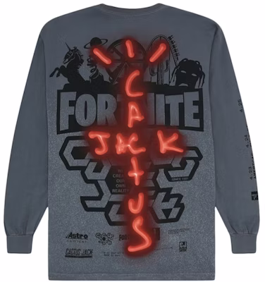 Travis Scott Camiseta Manga Larga Back Bling Gris Lavado Buy Travis Scott Camiseta Manga Larga Back Bling Gris Lavado